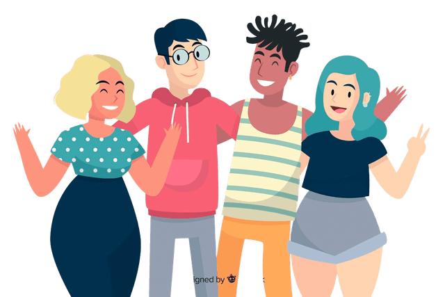 Happy group of friends